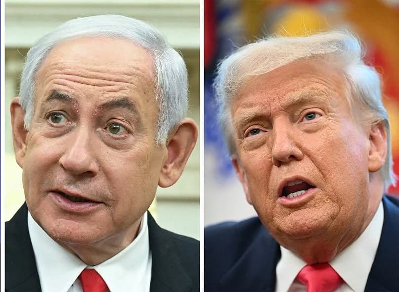 Netanyahu and Trump meeting at the White House during the Iran war.