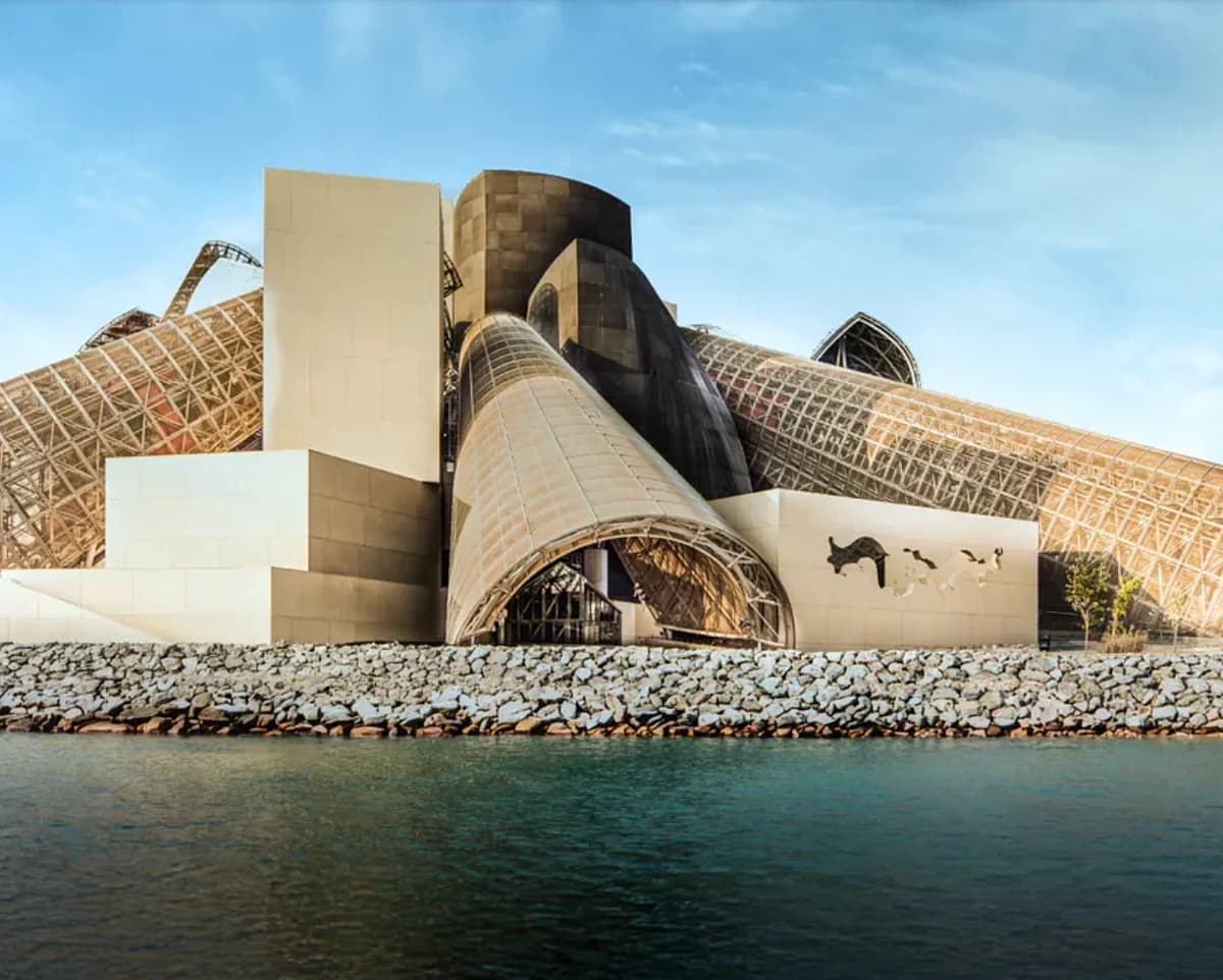 Architectural rendering of the Guggenheim Abu Dhabi museum
