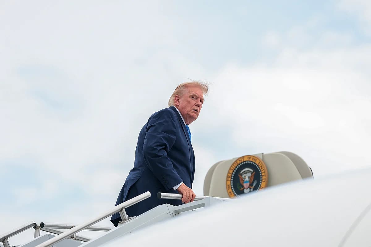President Trump discussing negotiations with Iran amidst military tensions.