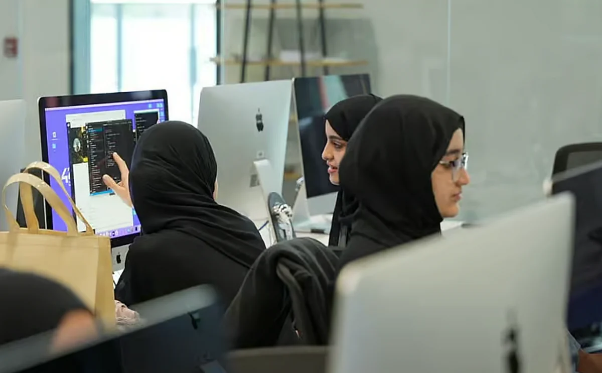 Infographic showing UAE's new scholarship rules and priority sectors for Emirati students.
