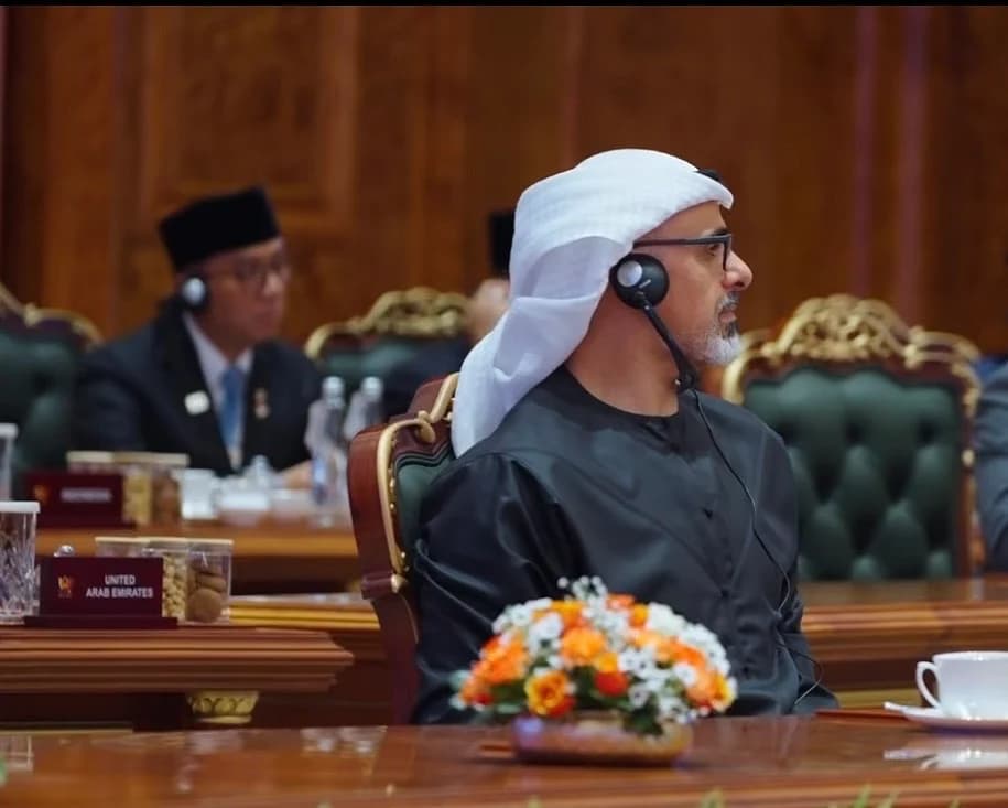 Leaders at the 2026 BRICS Summit discussing UAE's diplomatic engagements with Iran, India, and Russia.