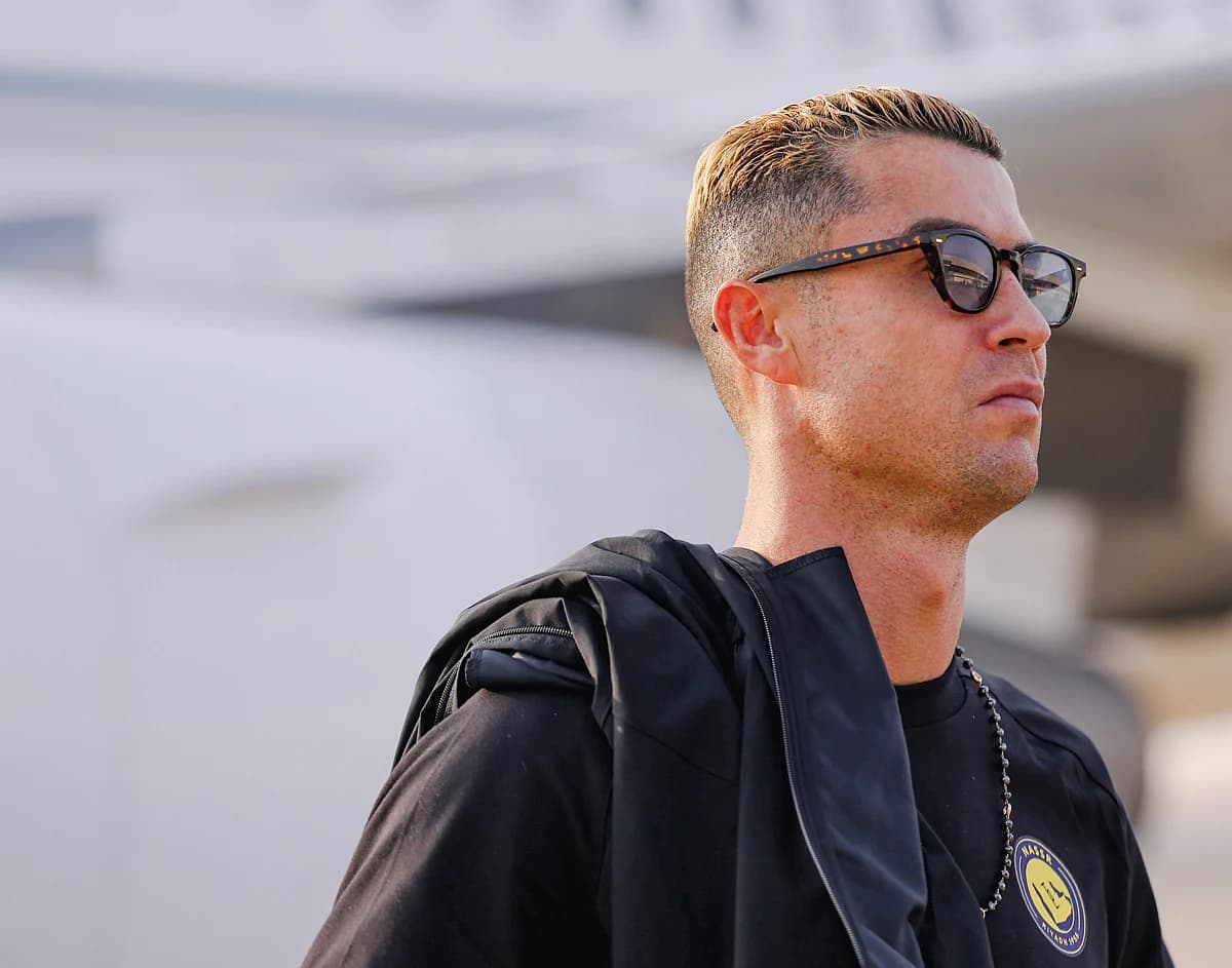 Cristiano Ronaldo arriving in Al Ain for the AFC Champions League match with Al Nassr.