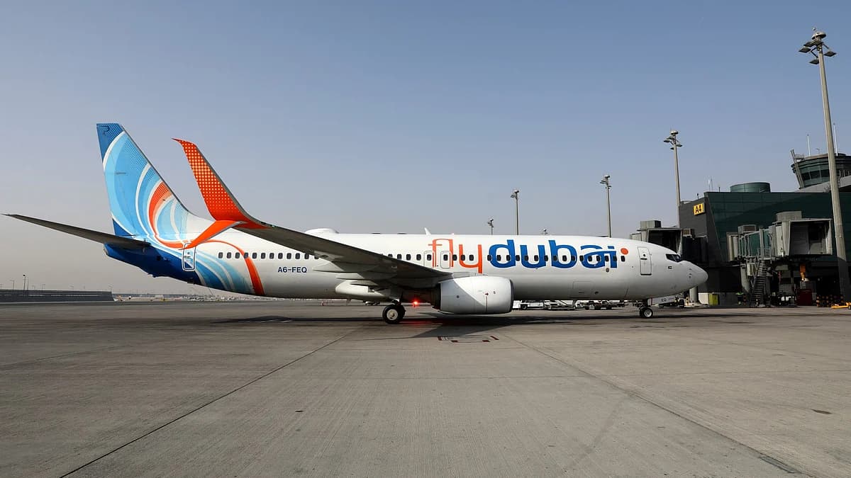 Infographic showing the flight path and rapid descent of Flydubai Flight FZ1073 during the cockpit altercation incident.