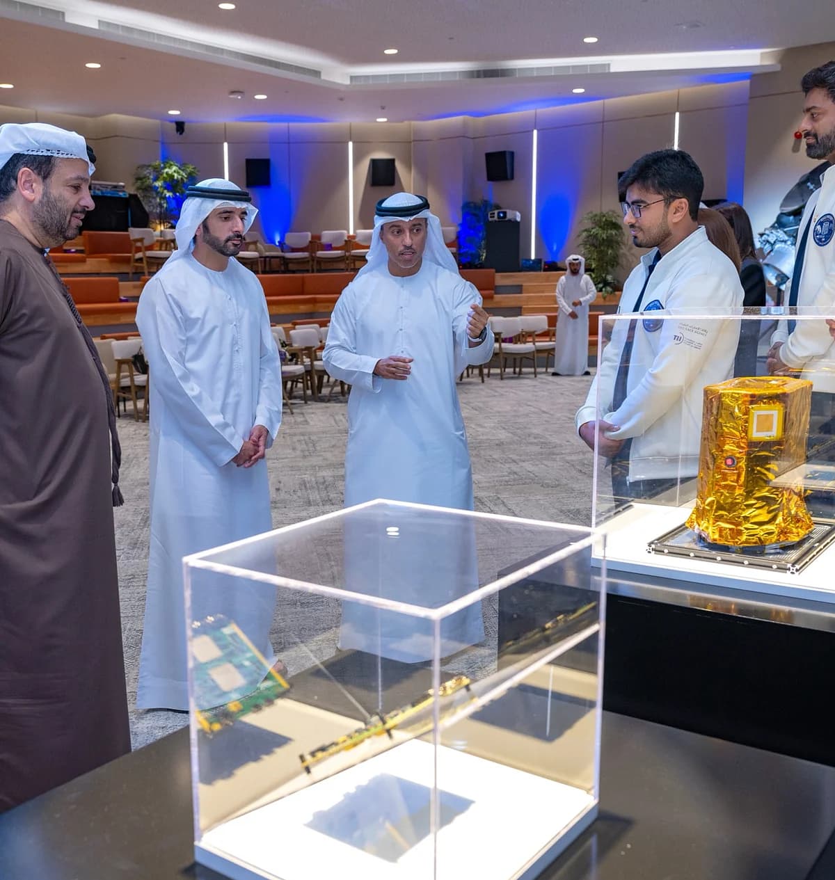A visual representation of the UAE's space probe and its mission to the asteroid belt, highlighting flight readiness and key milestones.