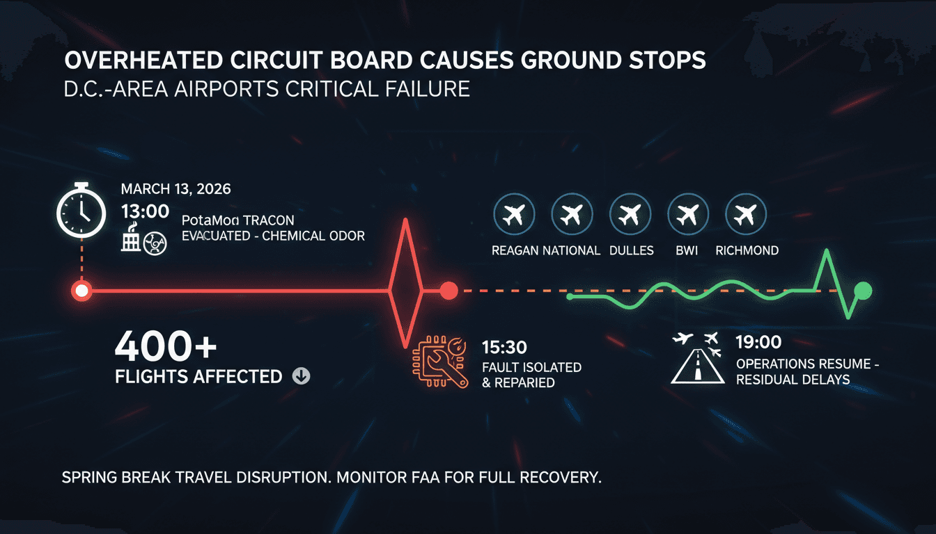 Overheated Circuit Board Causes Ground Stops at D.C.-Area Airports