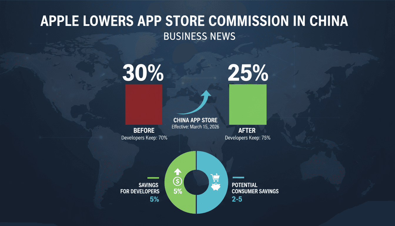 Apple Lowers App Store Commission Rates in China from 30% to 25%