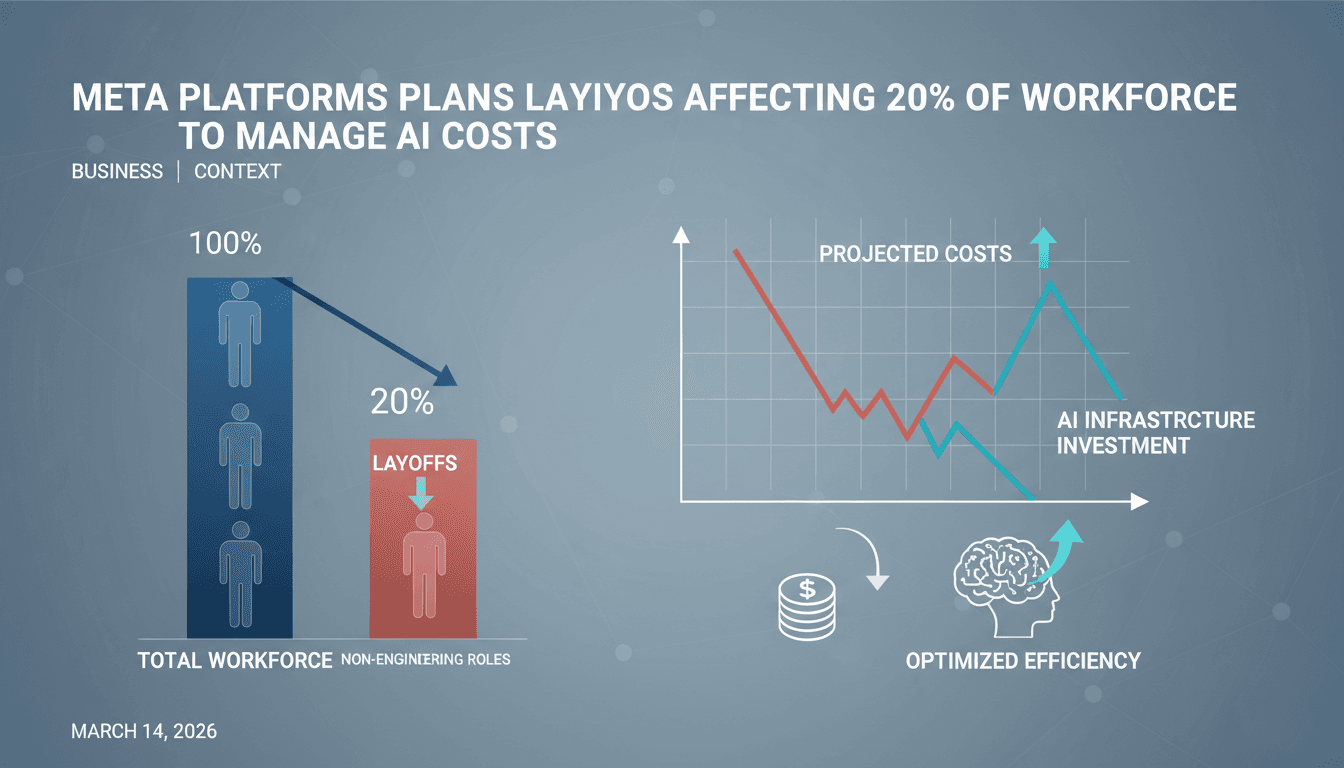 Meta Platforms Plans Layoffs Affecting 20% of Workforce to Manage AI Costs