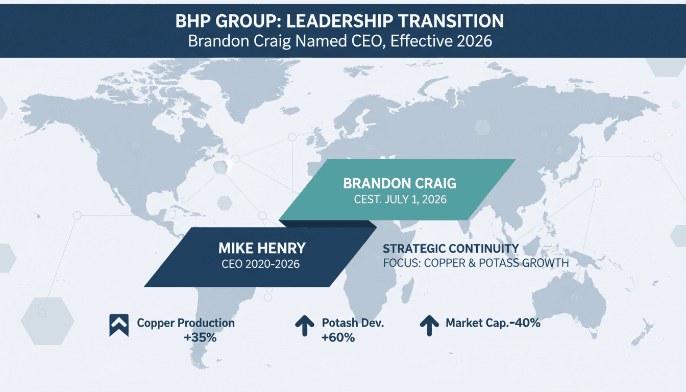 BHP Group announces Brandon Craig as new CEO effective July 1, 2026