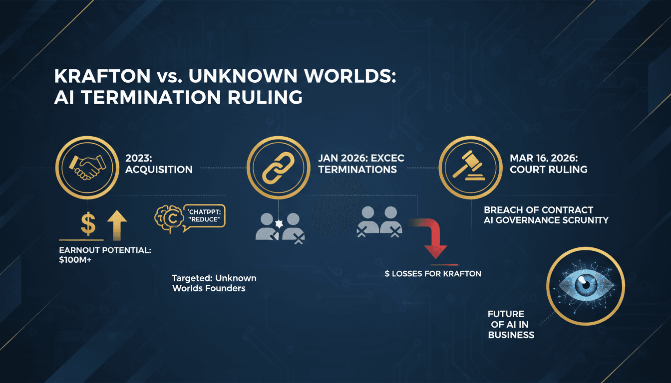 Delaware Court Rules Krafton Breached Contract with Unknown Worlds Over AI-Driven Terminations