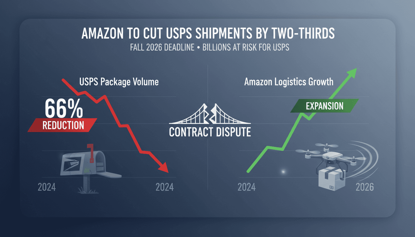 Amazon to Cut USPS Package Shipments by Two-Thirds Amid Contract Dispute