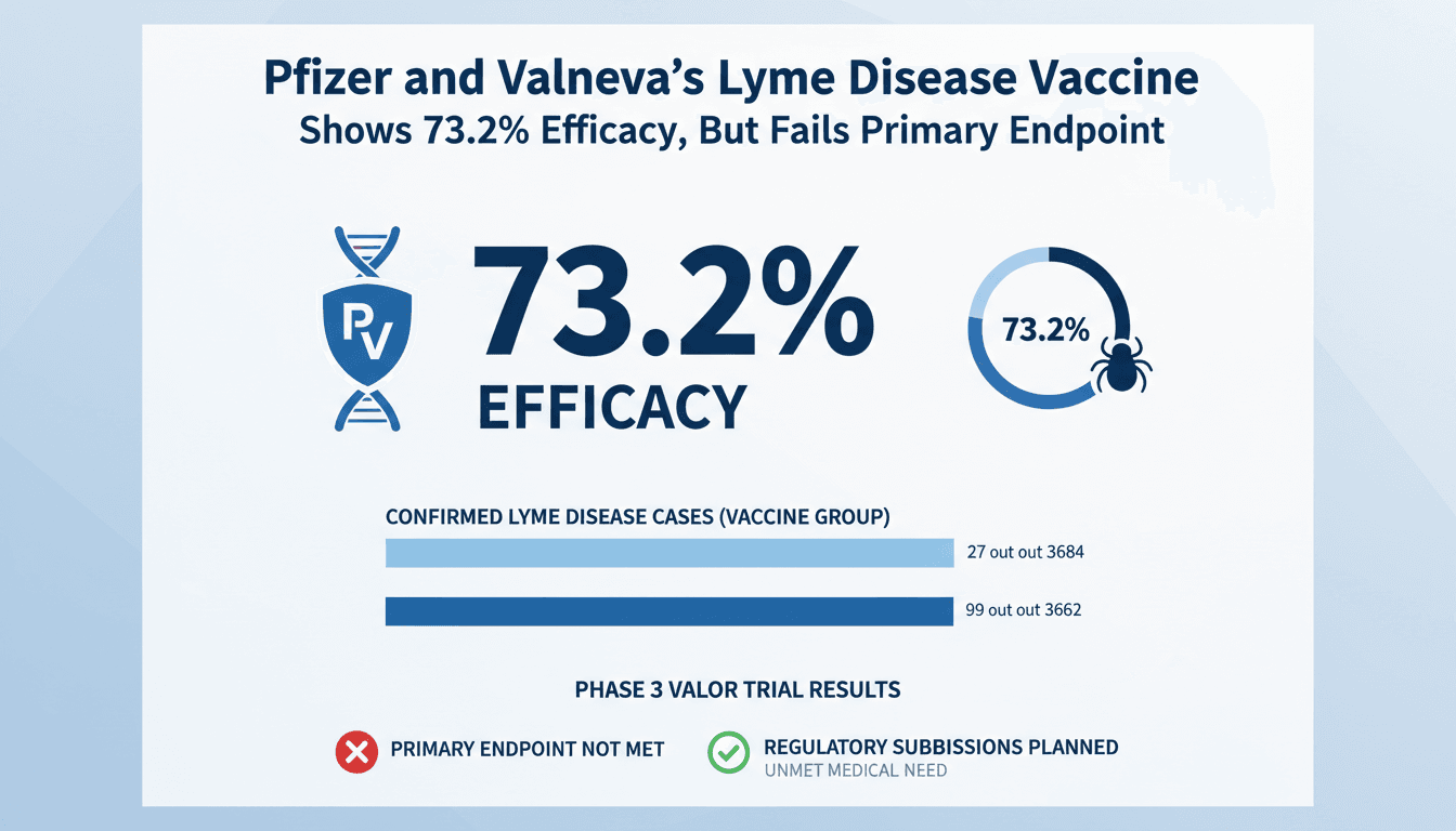 Pfizer and Valneva's Lyme Disease Vaccine Shows 73.2% Efficacy in Phase 3 Trial but Fails Primary Endpoint