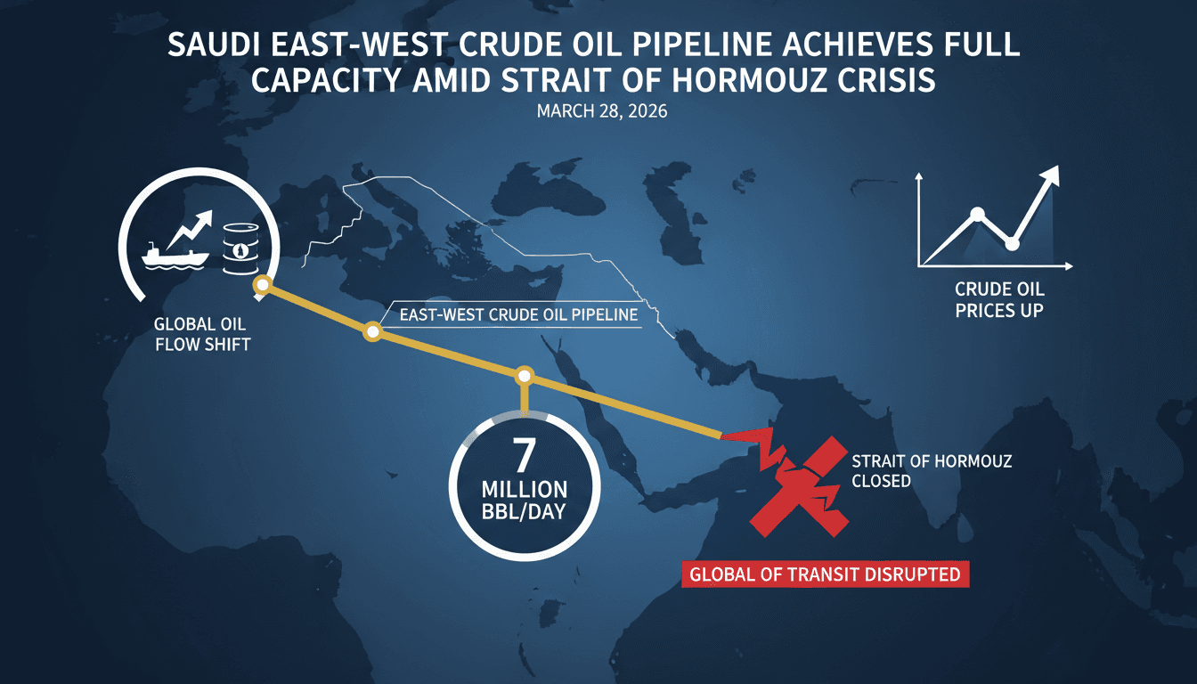 Saudi East-West Crude Oil Pipeline Achieves Full Capacity Amid Strait of Hormuz Crisis