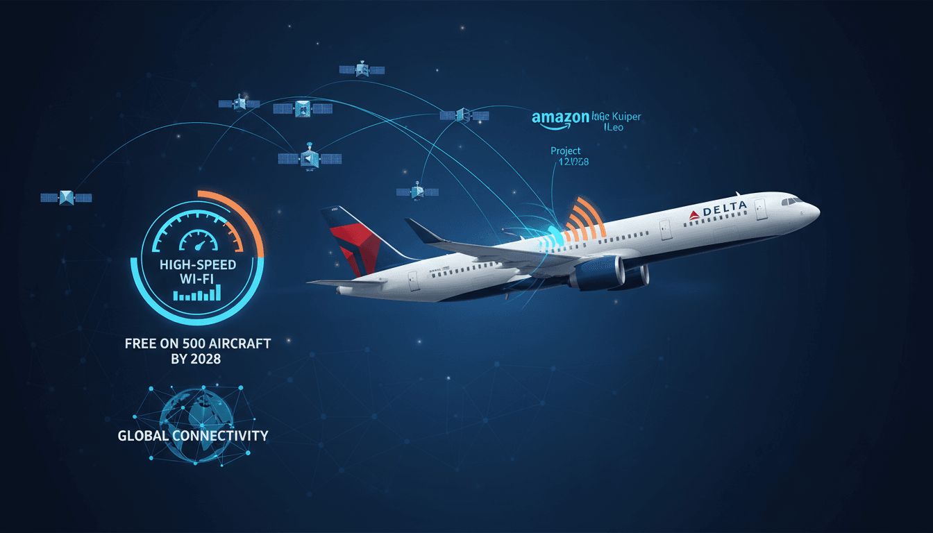 Delta Air Lines and Amazon Leo to Launch Free High-Speed Wi-Fi on 500 Aircraft by 2028