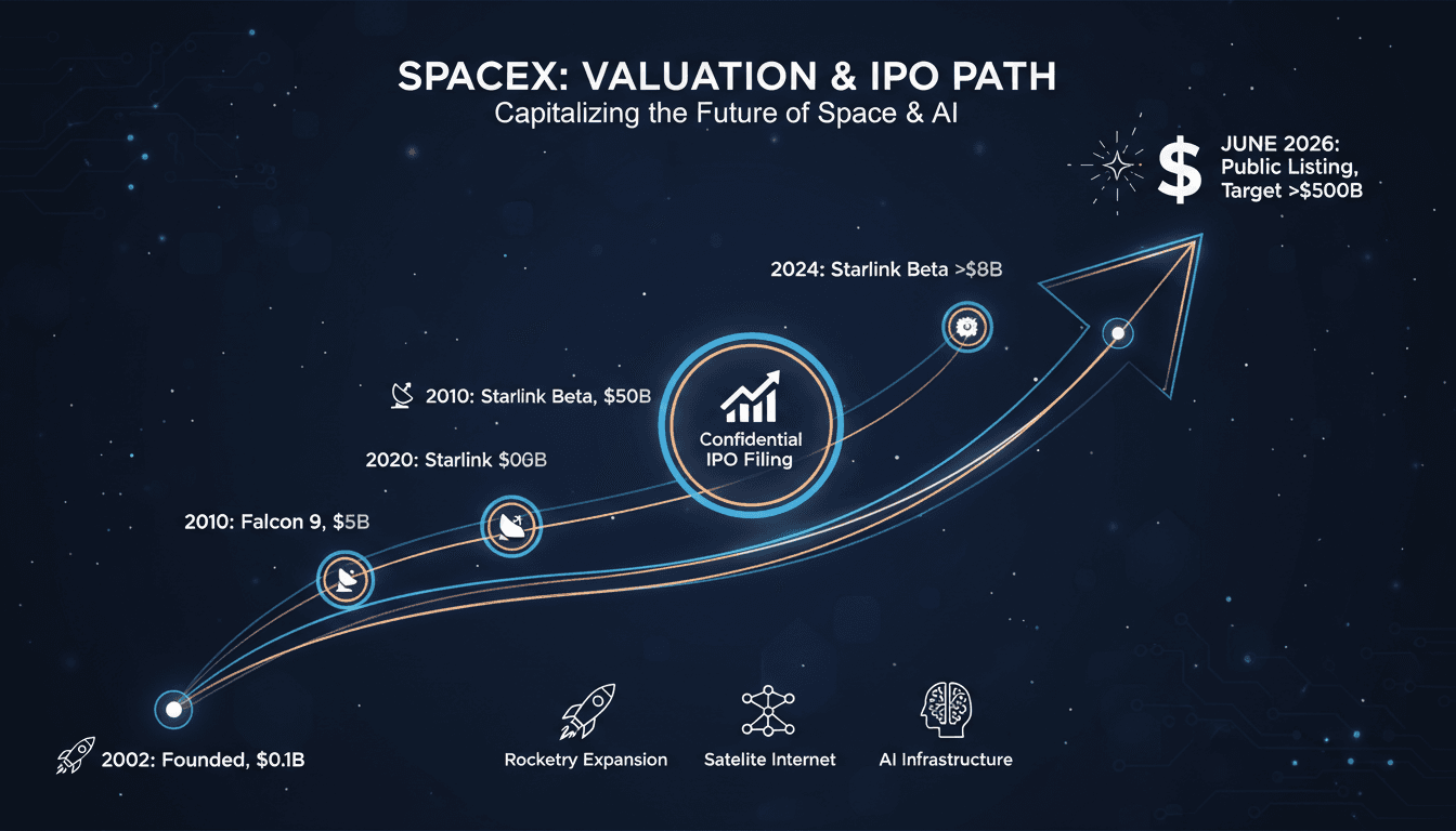 SpaceX files confidential SEC IPO application targeting June 2026 public listing