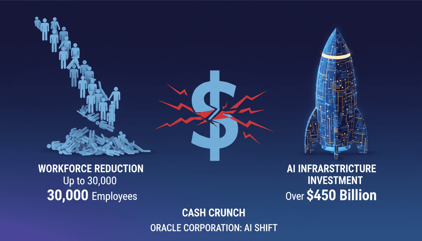 Oracle Corporation announces mass layoffs affecting thousands amid AI infrastructure investments
