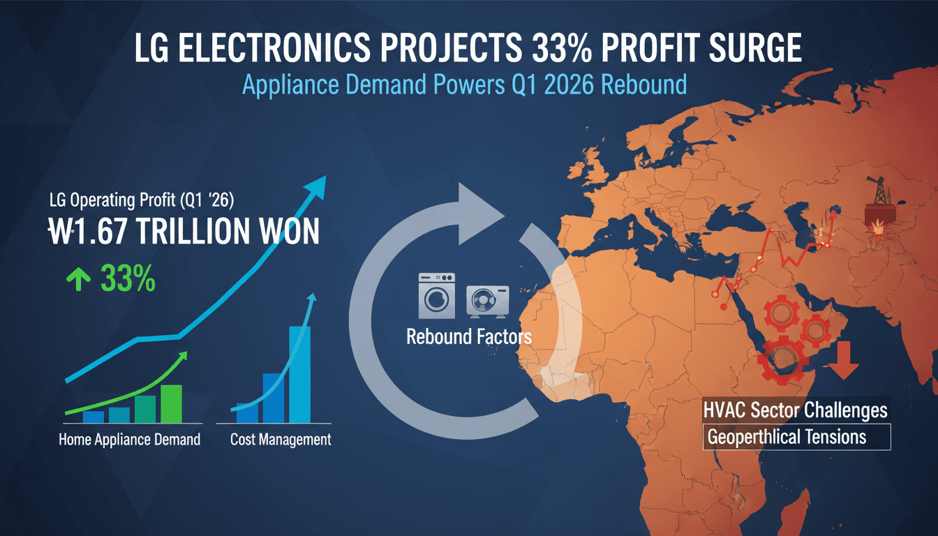 LG Electronics Projects 33% Year-on-Year Q1 2026 Operating Profit Rebound to 1.67 Trillion Won Driven by Appliance Demand