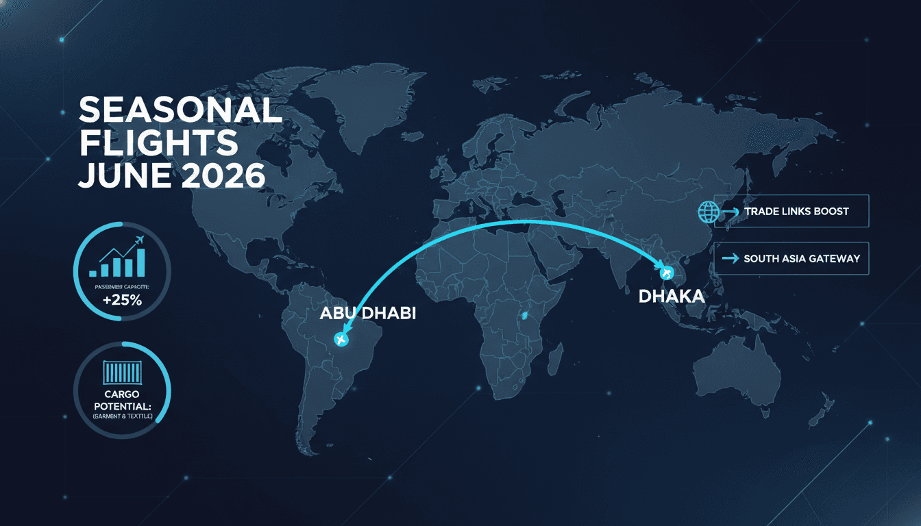 Etihad Airways to Launch Seasonal Flights from Abu Dhabi to Dhaka in June 2026