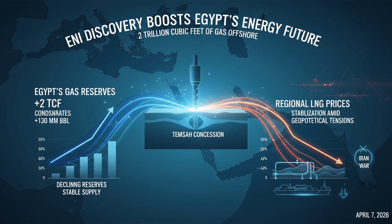 Eni Discovers 2 Trillion Cubic Feet of Gas and 130 Million Barrels of Condensates in Egypt