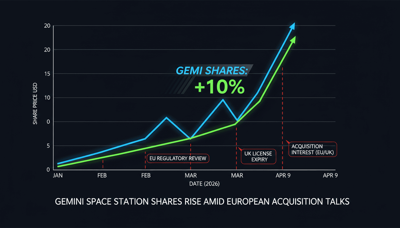 Gemini Space Station Shares Rise Over 10% Amid Acquisition Interest in European Operations
