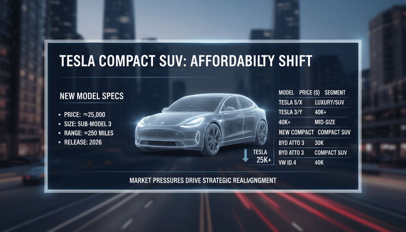 Tesla Unveils Plans for Affordable Compact Electric SUV in Response to Market Pressures
