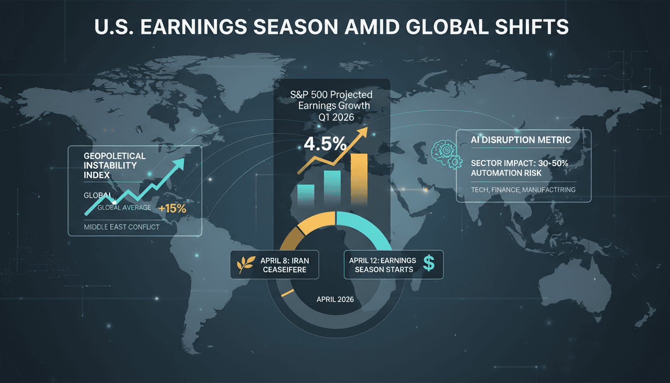 U.S. Earnings Season Begins Amid Iran War Ceasefire and AI Disruption Concerns