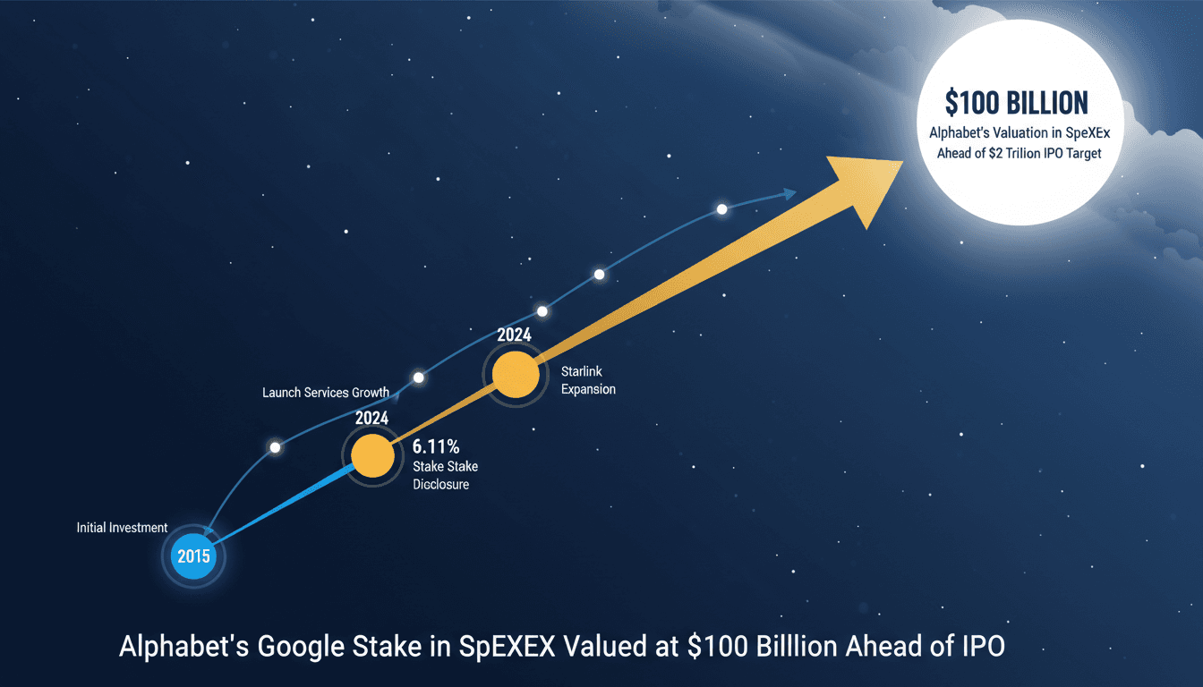 Alphabet's Google stake in SpaceX valued at $100 billion ahead of IPO