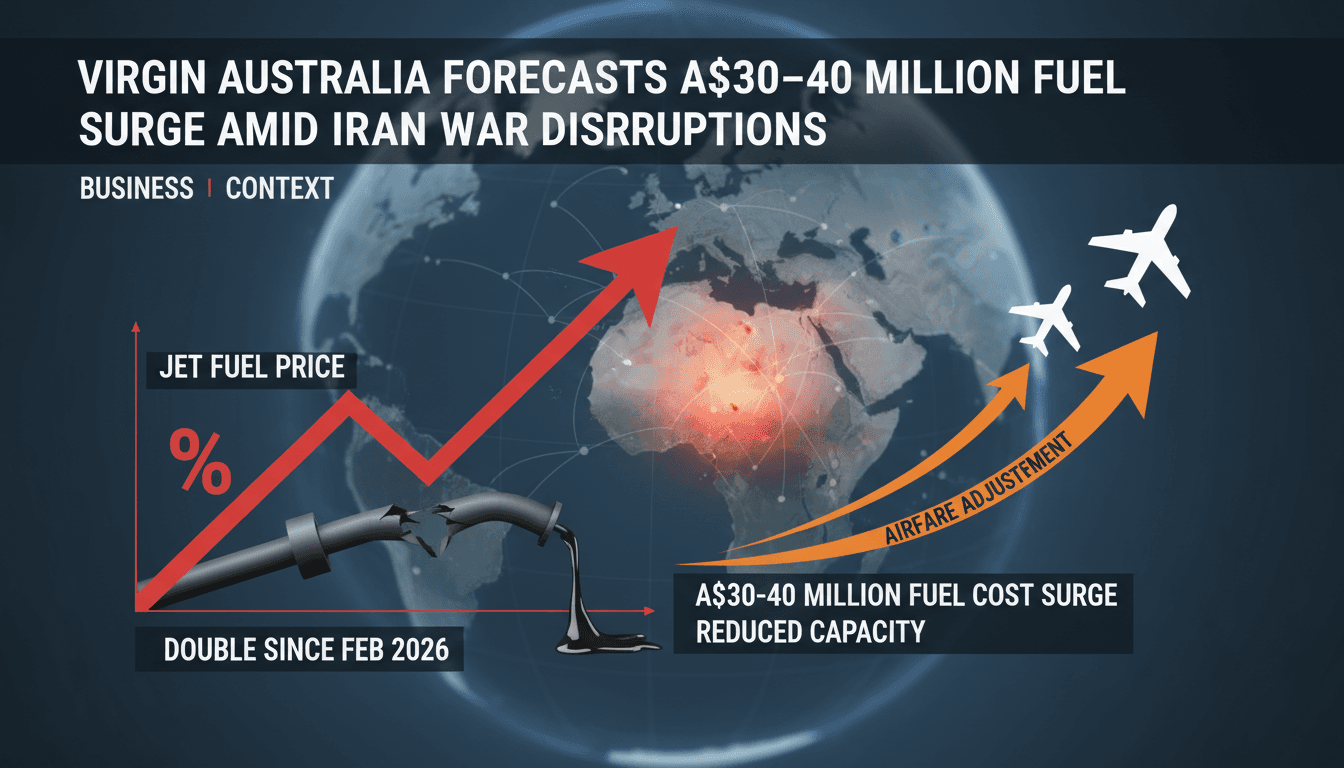 Virgin Australia Forecasts A$30–40 Million Fuel Cost Surge Amid Iran War Disruptions