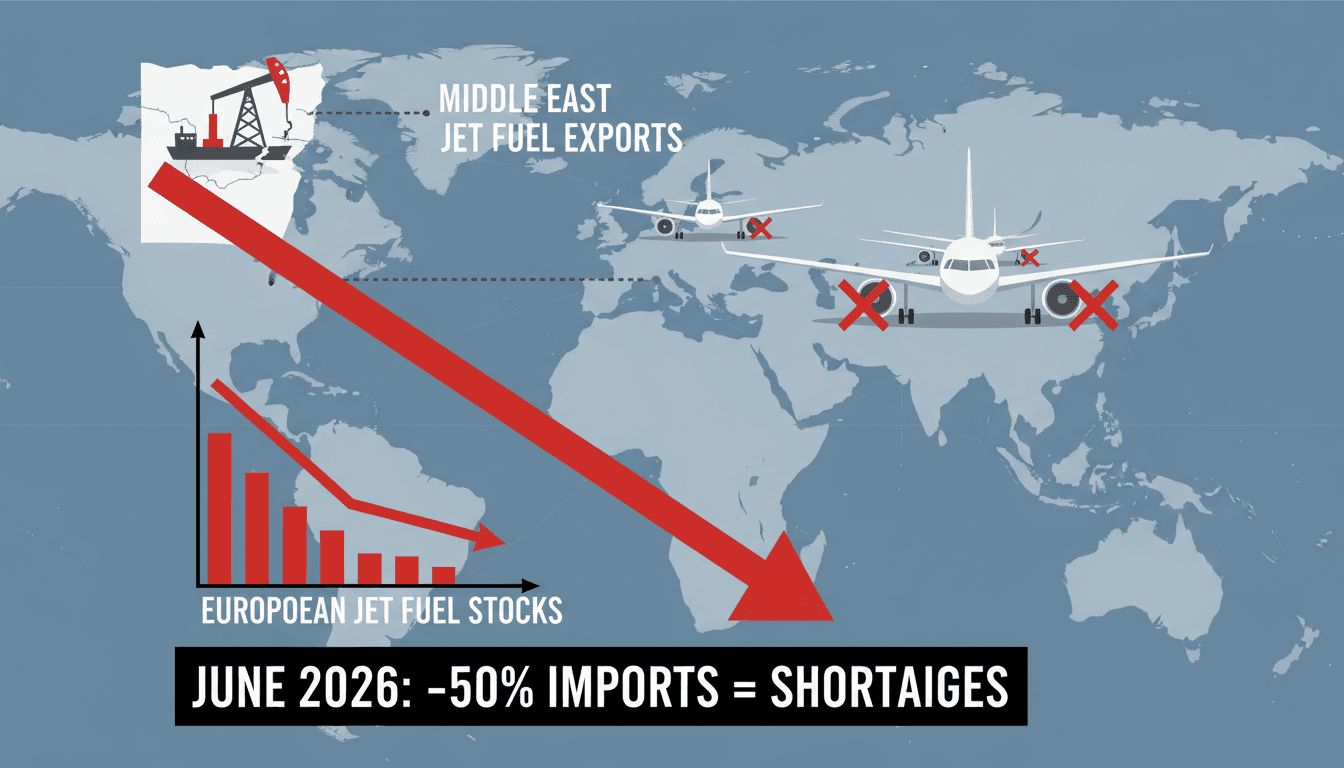 Europe Risks Jet Fuel Shortages by June 2026 Amid Middle East Supply Disruptions