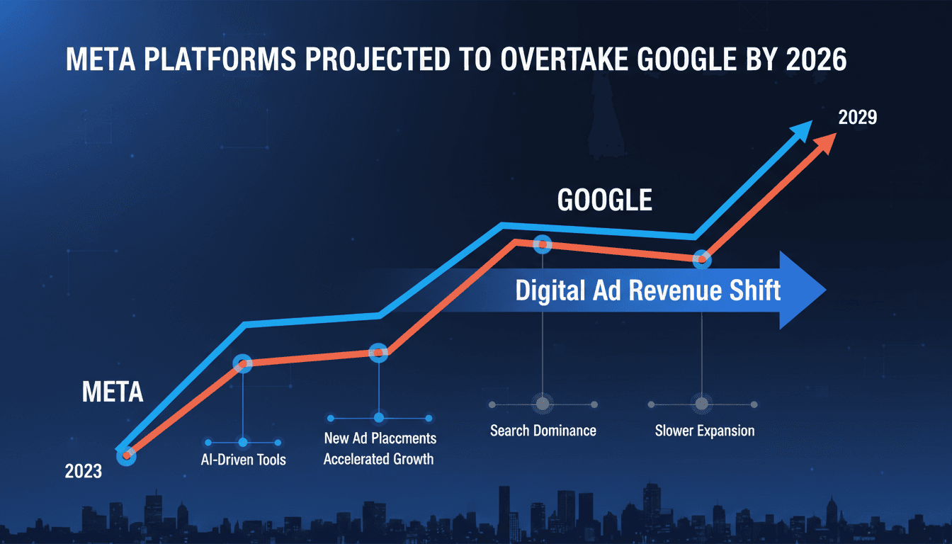 Meta Platforms Projected to Overtake Google in Digital Advertising Revenue by 2026