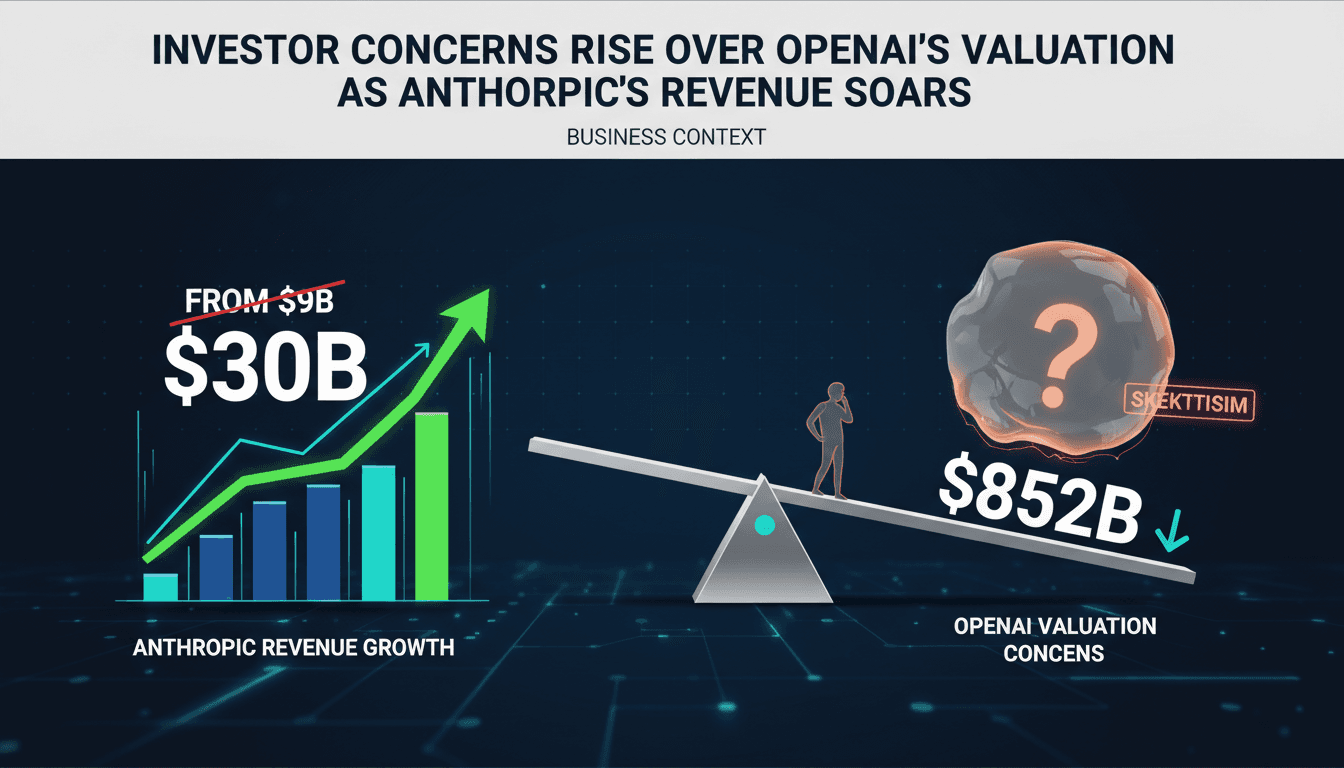 Investor Concerns Rise Over OpenAI's Valuation as Anthropic's Revenue Soars