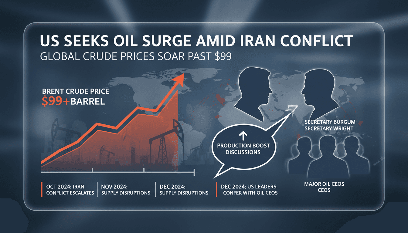 U.S. Secretaries to Confer with Oil CEOs on Production Boost Amid Iran Conflict