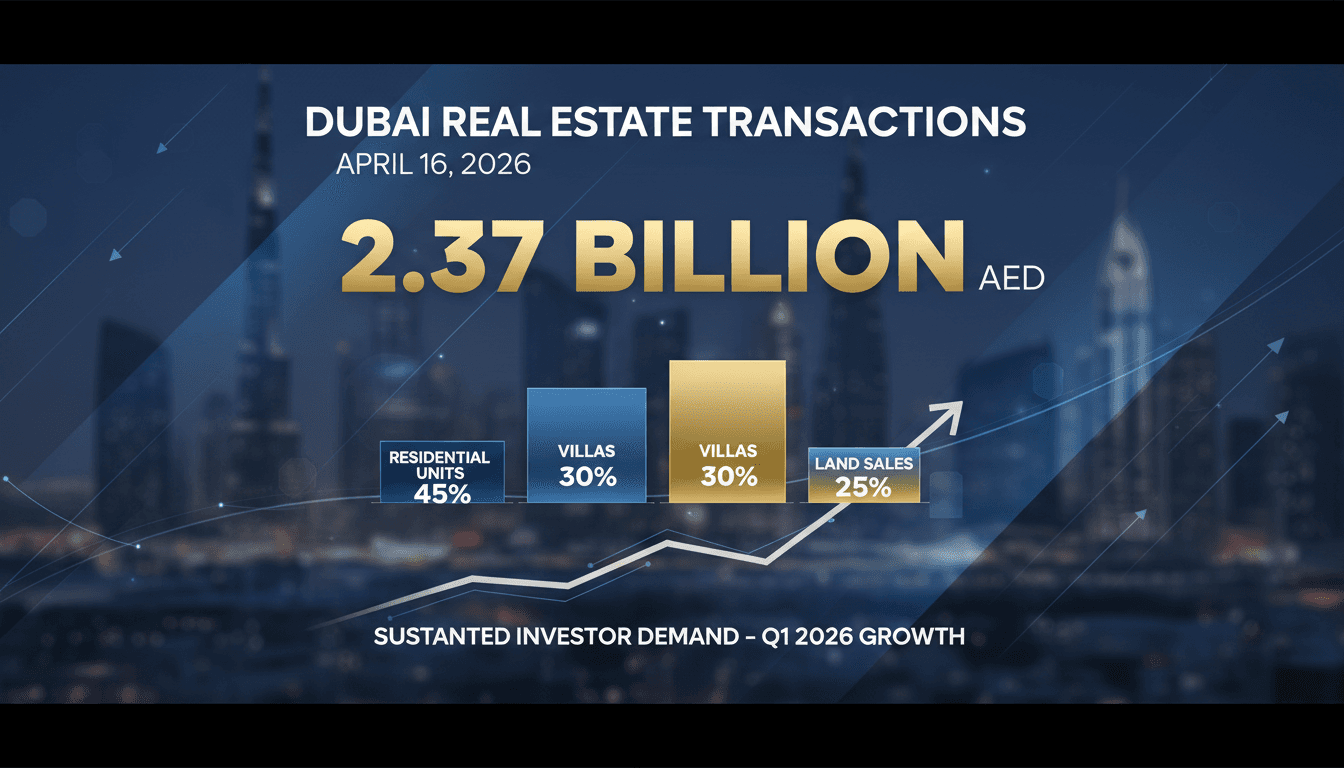 Dubai Real Estate Transactions Surpass 2.37 Billion AED on April 16, 2026