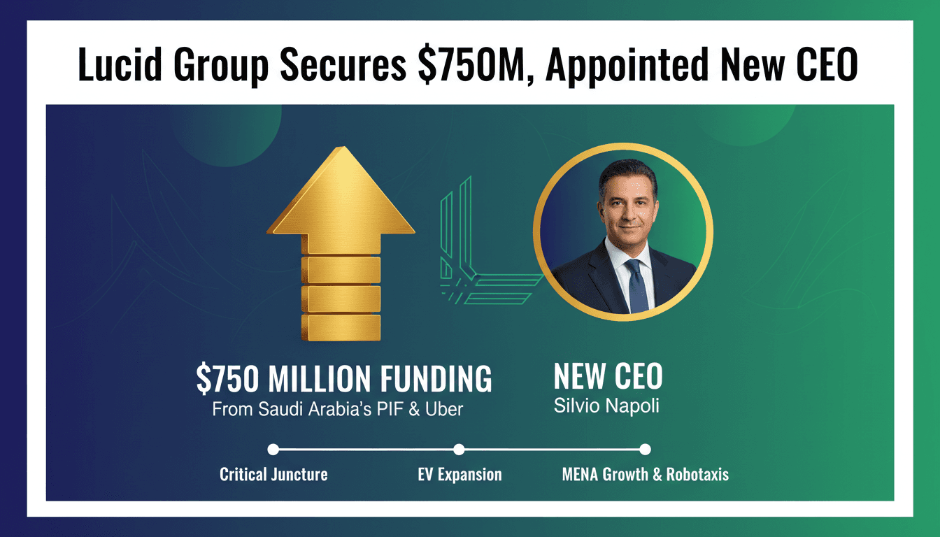 Lucid Group secures $750 million in funding and appoints new CEO