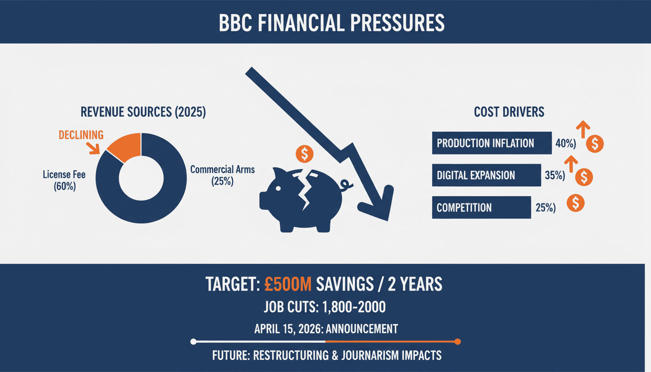 BBC Plans to Cut Up to 2,000 Jobs Amid Financial Pressures
