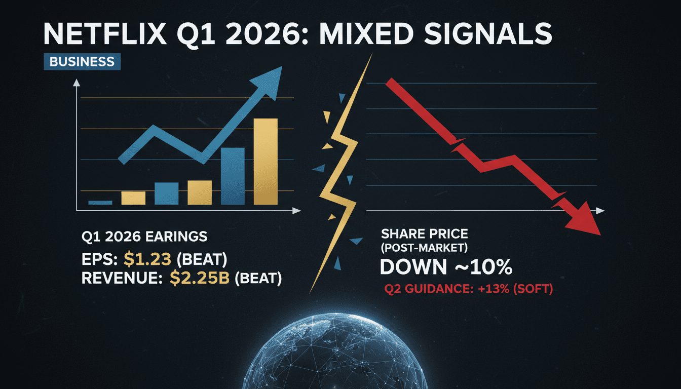 Netflix Q1 2026 Earnings Exceed Estimates but Shares Drop on Soft Q2 Guidance