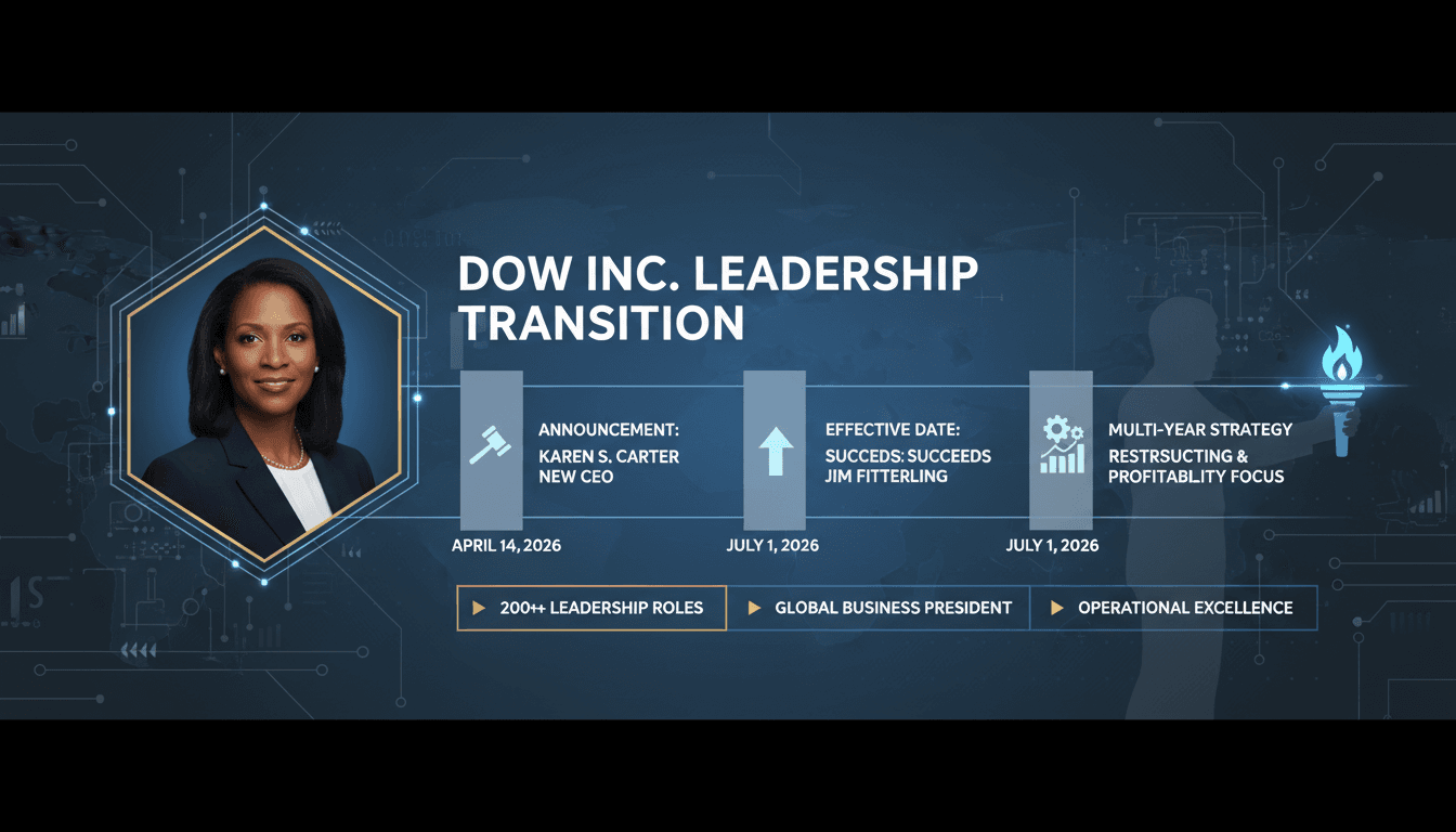 Dow Inc. Announces Leadership Transition with Karen S. Carter as New CEO