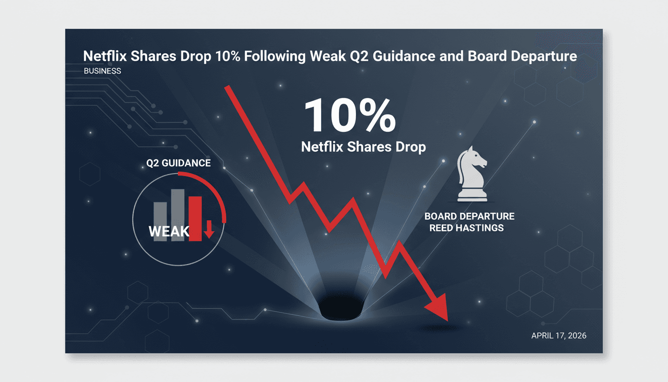 Netflix Shares Drop 10% Following Weak Q2 Guidance and Board Departure