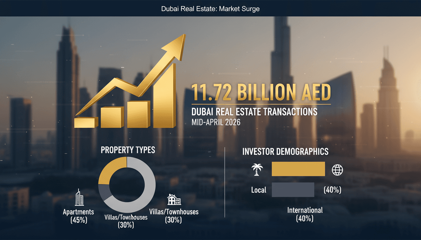Dubai Real Estate Transactions Surge to 11.72 Billion AED in Mid-April 2026