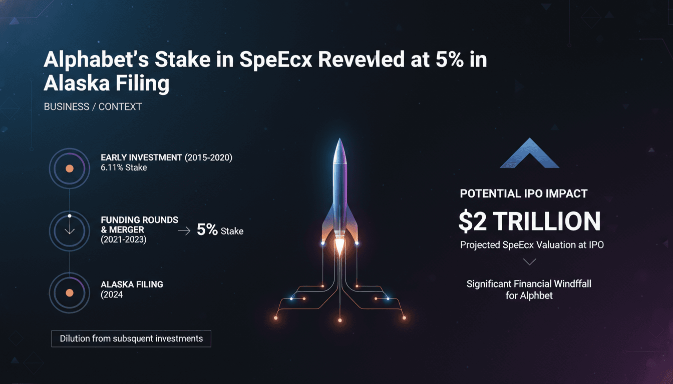 Alphabet's Stake in SpaceX Revealed at 5% in Alaska Filing