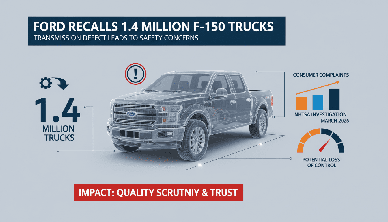 Ford Recalls 1.4 Million F-150 Trucks Due to Transmission Defect