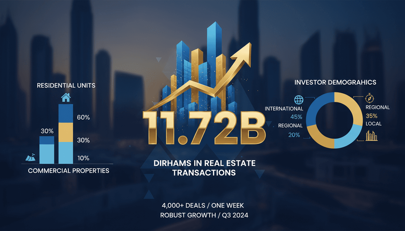Dubai Real Estate Market Sees 11.72 Billion Dirhams in Transactions Over One Week