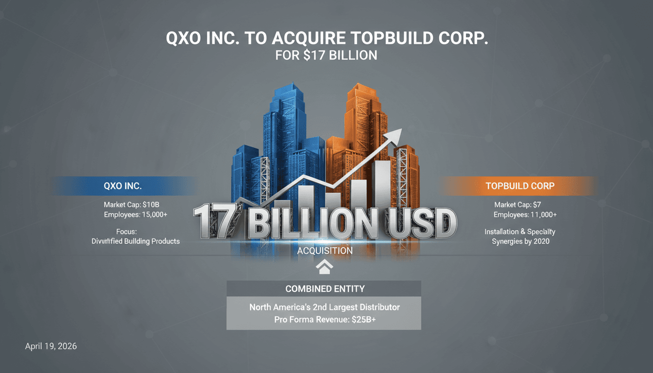 QXO Inc. to Acquire TopBuild Corp. for $17 Billion