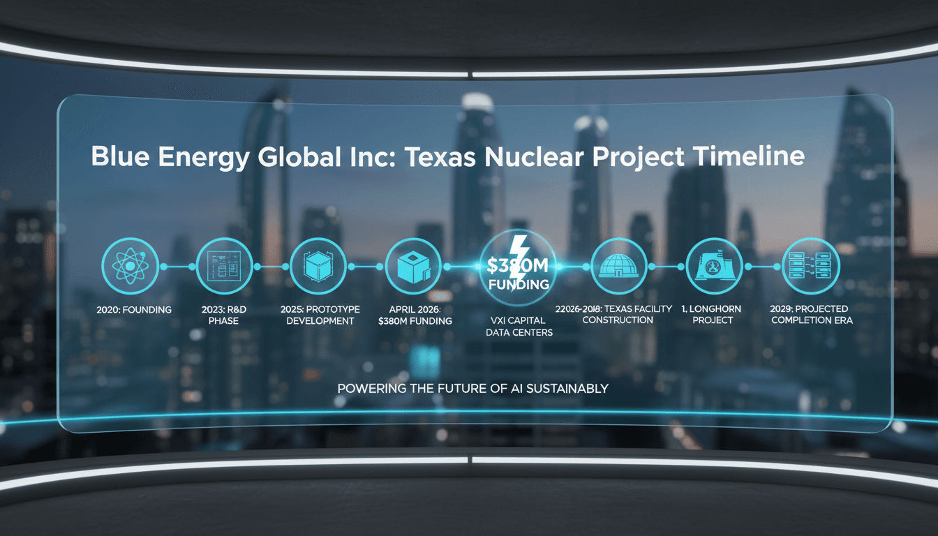 Blue Energy Global Inc. secures $380 million for prefabricated nuclear reactors in Texas