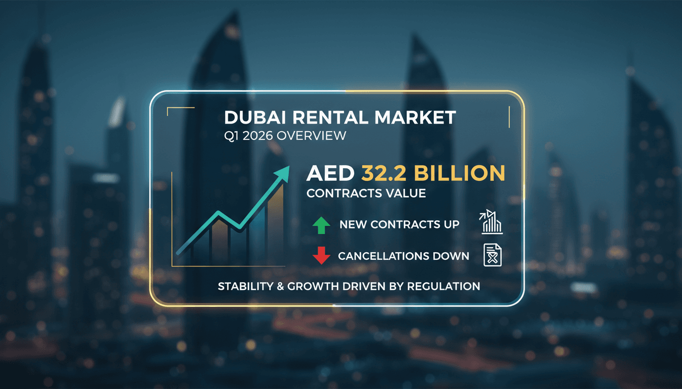 Dubai rental market shows stability with AED32.2 billion in contracts in Q1 2026