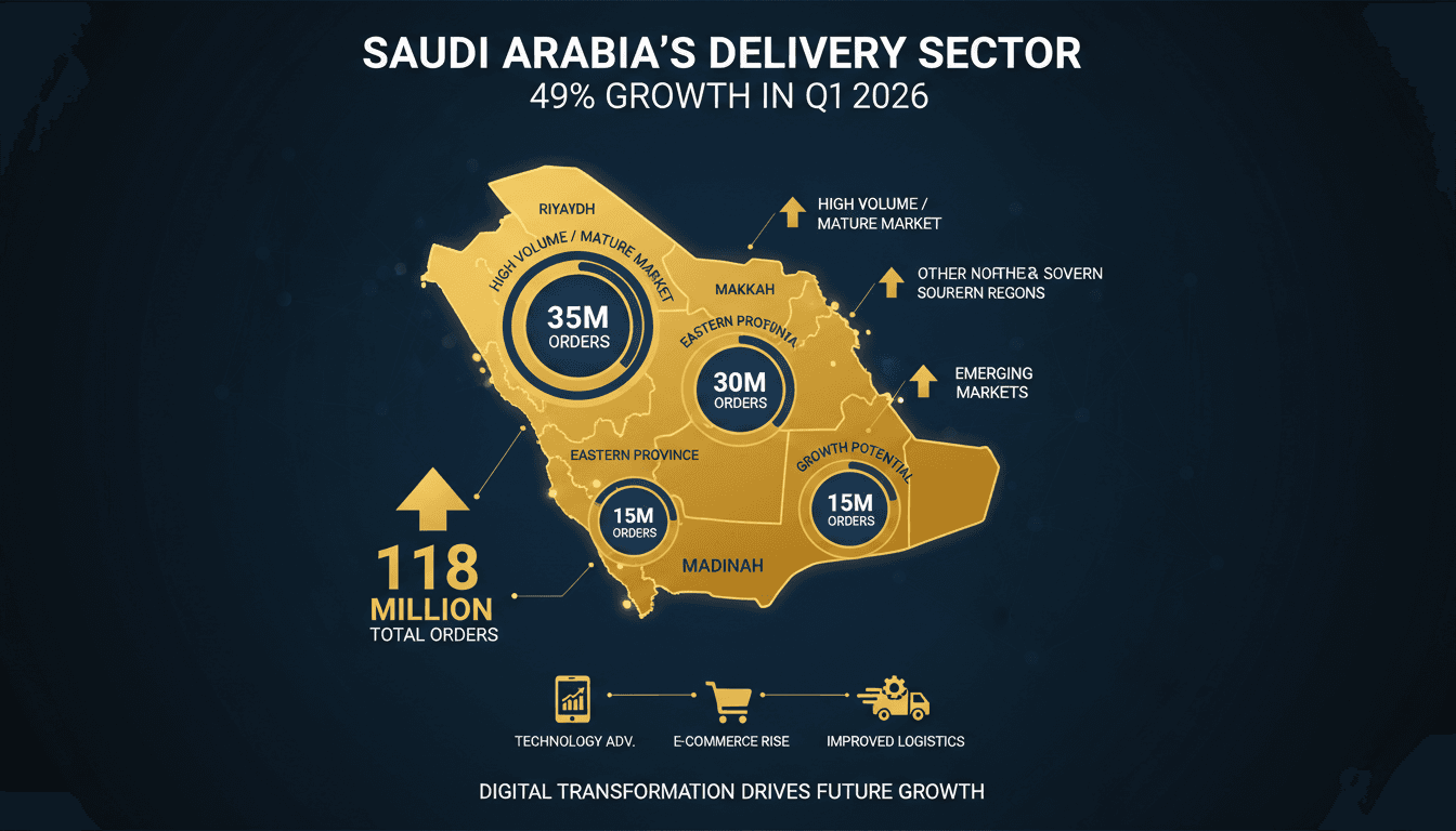 Saudi Arabia's delivery sector records 49% growth in Q1 2026