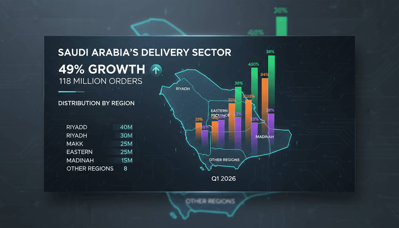 Saudi Arabia's delivery sector sees 49% growth in Q1 2026 with 118 million orders