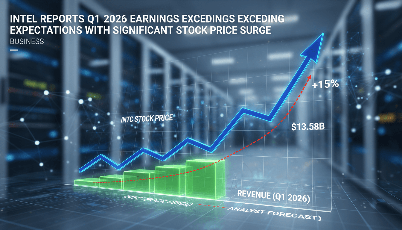 Intel reports Q1 2026 earnings exceeding expectations with significant stock price surge