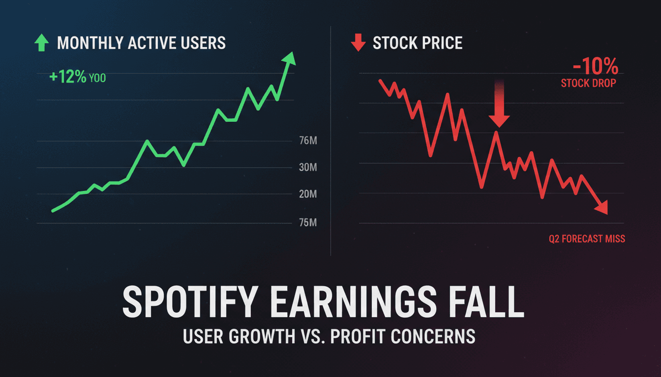 Spotify shares drop over 10% following disappointing Q2 earnings forecast