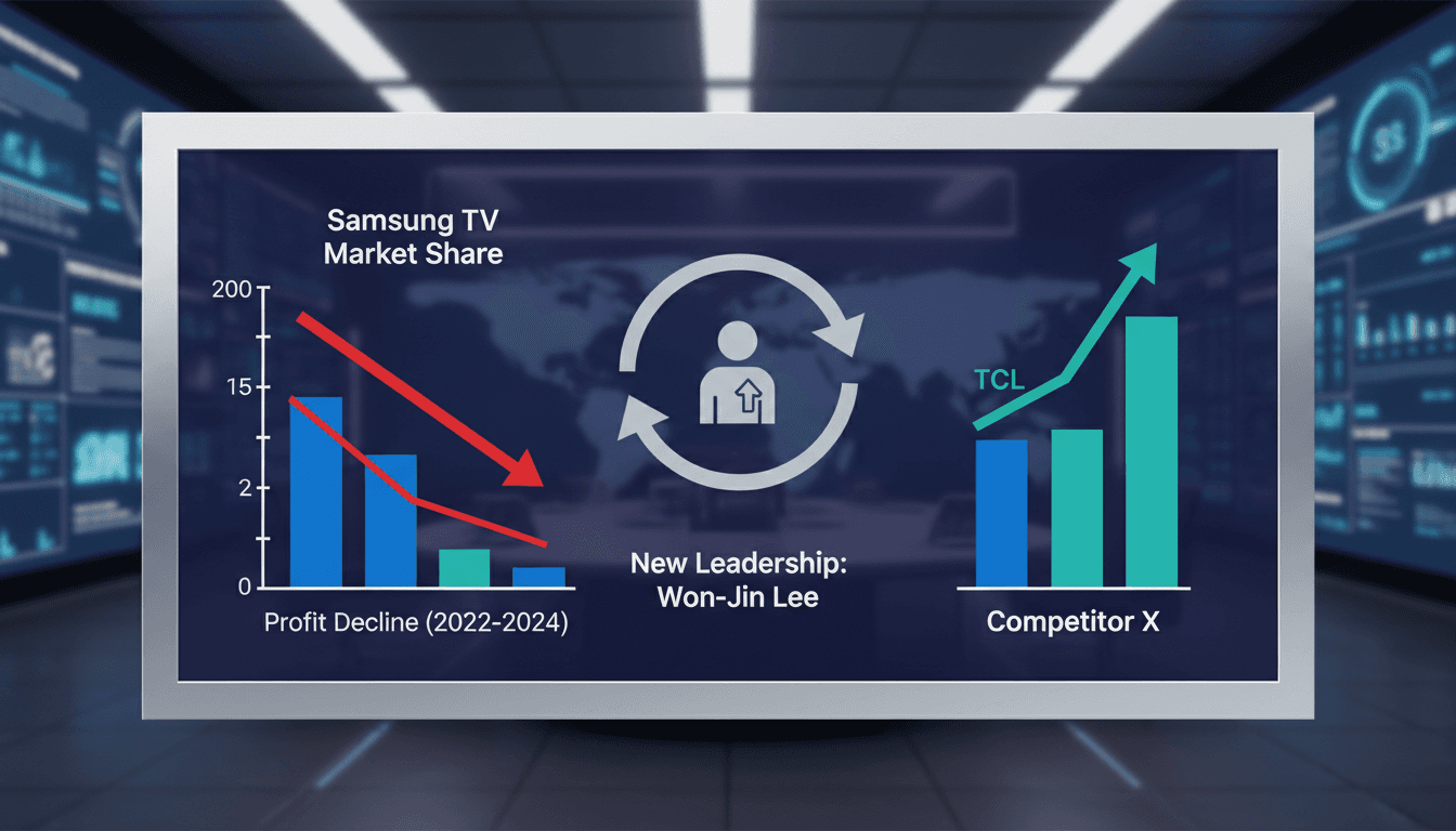 Samsung's new Visual Display head Won-Jin Lee amidst TV market challenges.