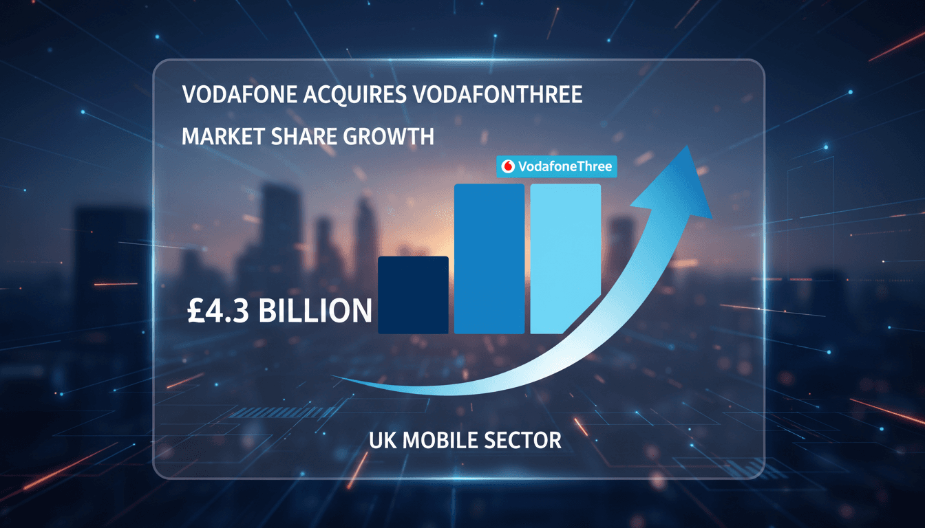Vodafone logo with a backdrop of UK mobile network imagery.